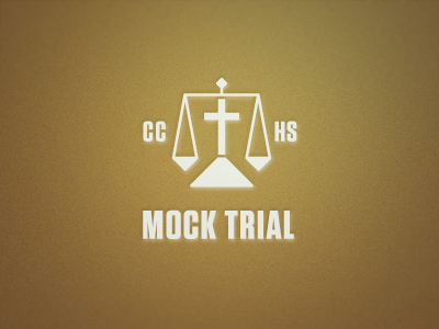 CCHS Mock Trial crest design icon identity illustration law logo mark minimal religion scale trial typography