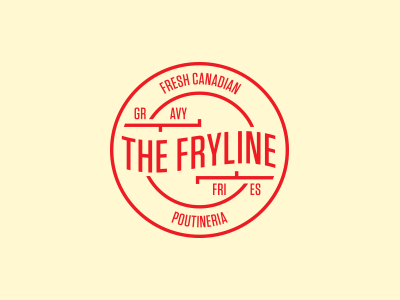 The Fryline brand canada crest fast food food fries identity illustration logo magic potato poutine poutineria red restaurant supercrest typography