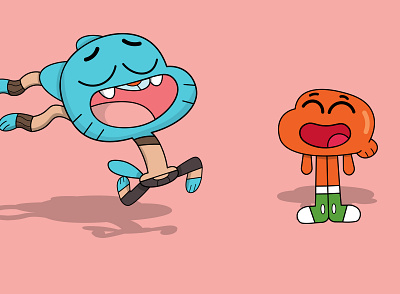 Gumball and Darwin Watterson 2d animation cartoon cartoon network character colors design dribbble gumball and darwin illustration the amazing world of gumball