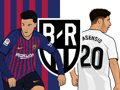 El Clasico | Bleacher Report Football animation anime character characters coffee colors design direction artistique dribbble fc barcelona fcbarcelona football graphisme hello illustration illustrations portrait illustration real madrid soccer