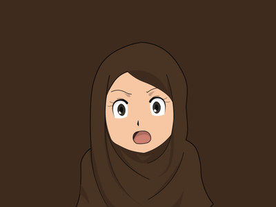 Anime Hijab Girl 2d animation anime character characters colors design dribbble hello illustration