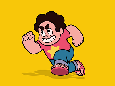 Steven Universe Runing 2d animation character characters colors design dribbble fun funny gif happy hello illustration run runing steven steven universe