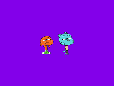 Gumball X Darwin Illustration 2d animation character characters colors design dribbble funny happy illustraor illustration illustration art