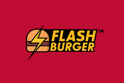 Flash Burger Logo 2d branding burger burger logo colors design dribbble flash logo logo design logofolio