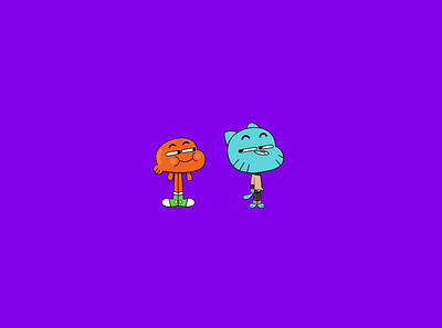 Gumball and Darwin Watterson 2d animation character characters colors design dribbble funny happy illustration