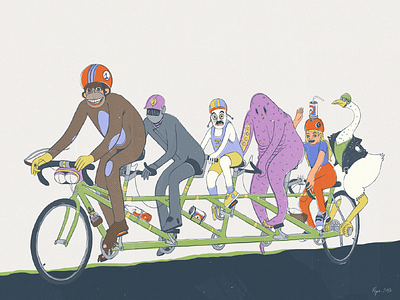 A Grand Day Out adobe draw bicycle digital art digital illustration goose illustration photoshop