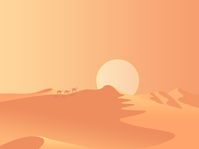 Illustration camel desert scene travel