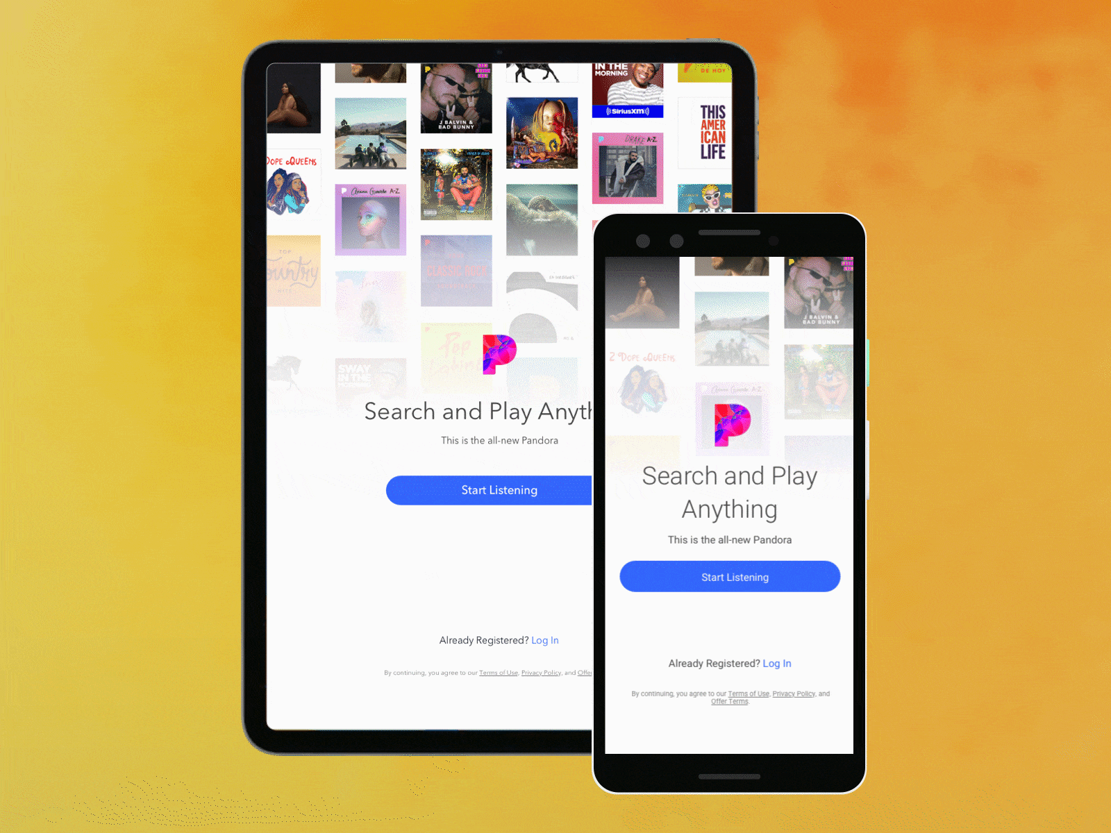 Concept for a new welcome screen album art animation app branding concept clean design log in mobile music music app responsive sign up tablet welcome