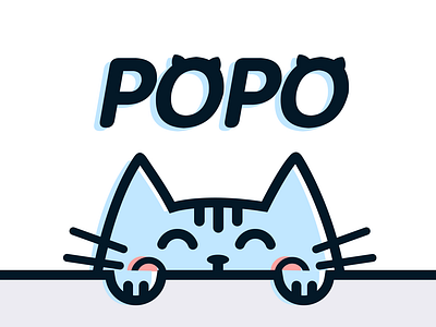 popo cat app cat design flat icon illustration logo ui