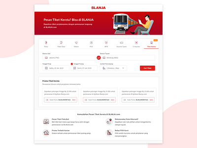 Tiket Kereta BLANJA.com blanja booking desktop ticket ui ux