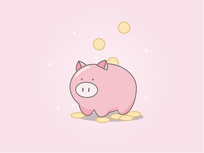 CH-CHINGG coins pig piggybank pink