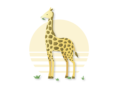 Giraffe animal giraffe gradients illustration sunset