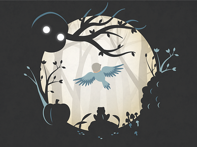 The loveliest lies of all autumn blue bird halloween illustration over the garden wall the beast unknown vector art woods