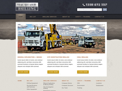 Drilling site homepage drill drilling homepage rock texture web design