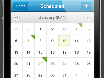 iPhone Calendar by Dean Hudson on Dribbble