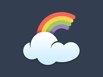 Lucky logo c cloud concept logo rainbow spectrum