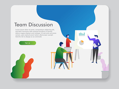 Page Design Templates For Digital Marketing Teamwork Business business discussion illustration illustration landing page marketing research illustration ui ui design