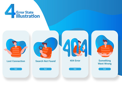 Error State Illustration discussion illustration error 404 error message error state gradient illustration lost connection mobile app design pack search not found ui design