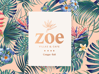 Zoe Villas and Cafe branding hospitality hotel pastel