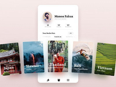 Bucket List Profile app ui