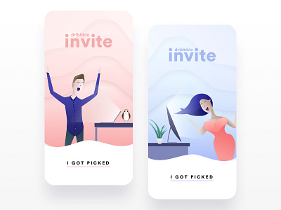 Dribbble Invites Illustations