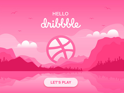 Hello dribbble debut dribble first hello illustration shot thanks vector