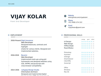 Minimal Resume Template (CV)