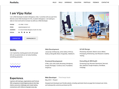 Vijay Kolar | Web Developer Resume HTML Template