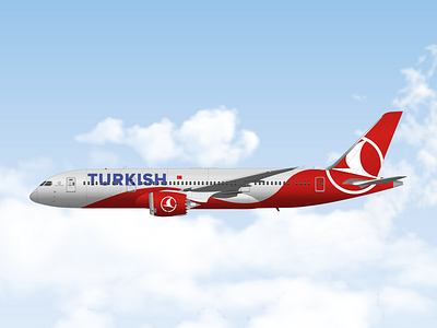 Alternative Livery Design for Turkish Airlines No:2 airplane aviation design illustration livery turkish turkish airlines vector vector art