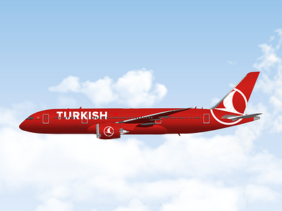 Alternative Livery Design for Turkish Airlines No:3 airplane aviation design illustration livery turkish turkish airlines vector vector art