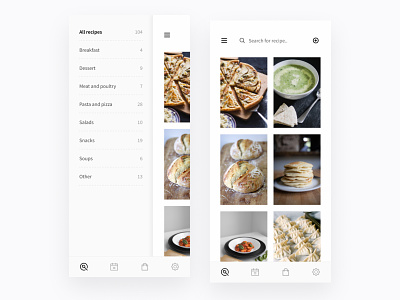 Cookbook - Recipes app food meal meal prep menu mobile product design prototype recipes ui ux