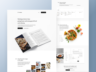 Cookbook - Landing page book cooking food foodie grocery meal planner prototype recipe