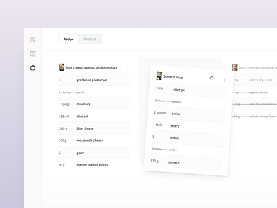Cookbook - Grocery list drag and drop drag drop foodie grocery list protopype ui web