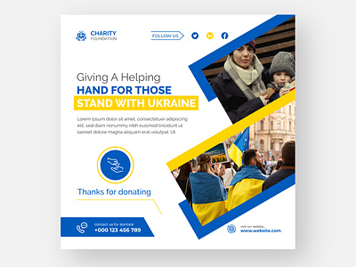 Charity social media post template design