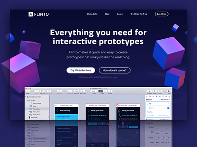 Flinto Redesign Concept 3d homepage homepage design ui design uiux web webdesign website website design