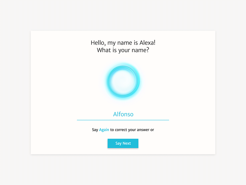 Alexa Setup after effects alexa amazon animation onboarding setup tablet voice