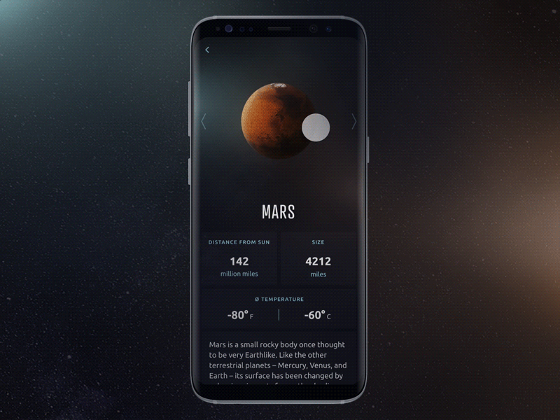 Planets 101 animation app app design astronomy invisionstudio planets space