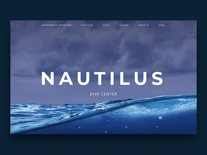 Nautilus - Diving animated animation blue invisionstudio ocean parallax ui ui design uiux underwater water web design website