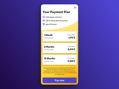Payment Page app app design billing pay payment payment app paywall ui design uiux