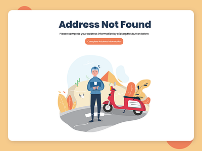 address not found 404 page address flat illustration not found uiux website design