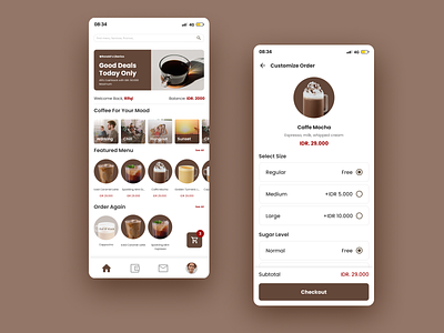 Coffee Orderign App coffee food mobile order ui