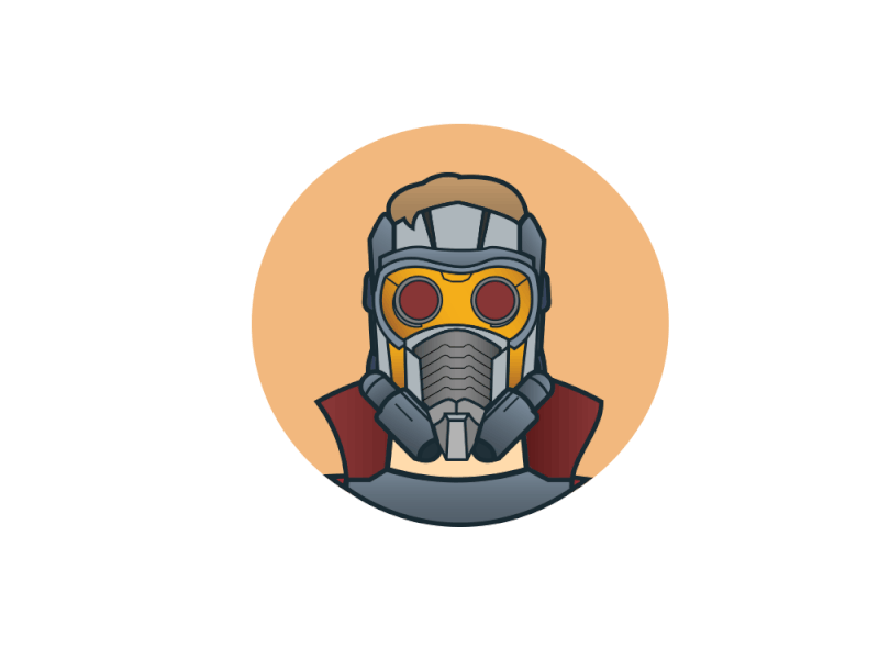 Starlord design flat gif illustration vector