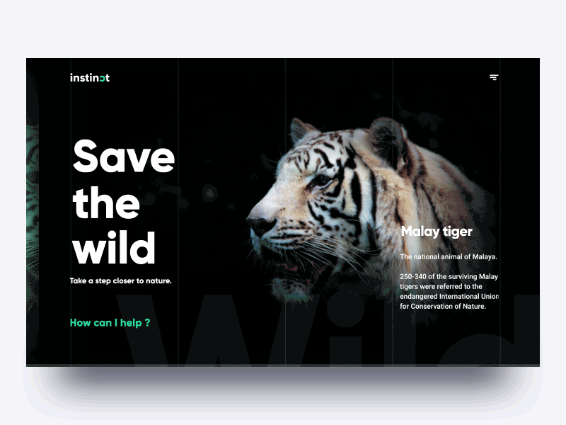 Save the wild - "instinct" concept animation design interface motion nature ux web
