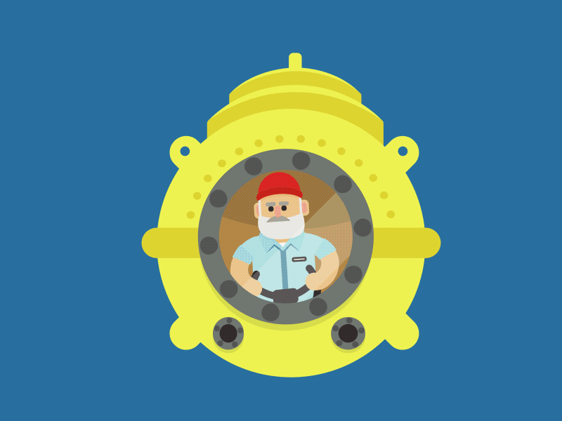The Life Aquatic with Steve Zissou 2d after effects character animation gif loop mograph