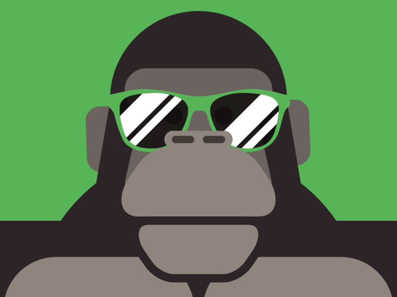 Greyscalegorilla Tribute 2d 3d character animation gorilla greyscalegorilla illustration loop mograph summer sunglasses tribute vector