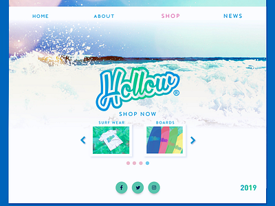Hollow Boarding Co. Website UI branding design freelance hollow responsive surfing ui website