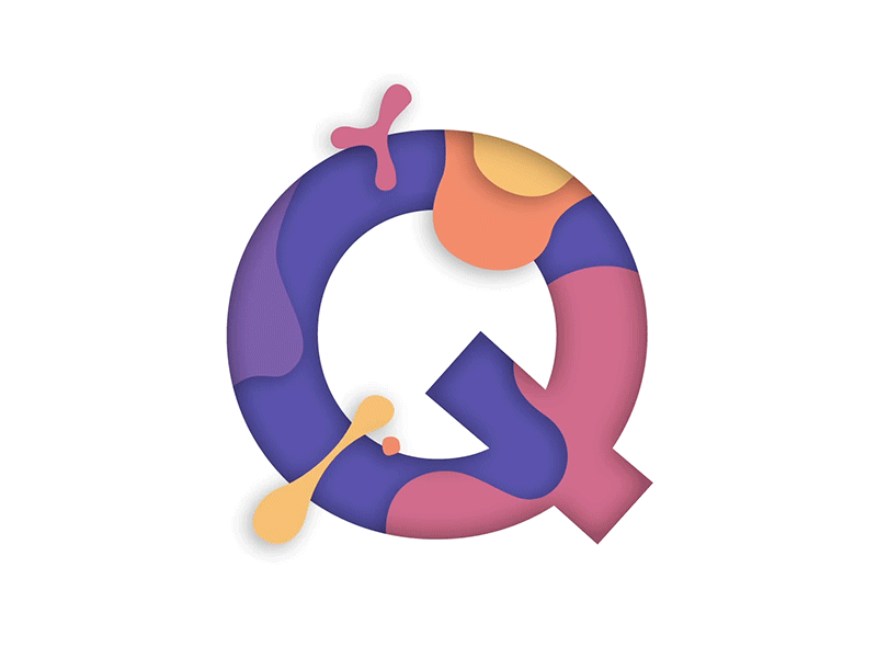 Go with the flow alphabet animation letter q type typography
