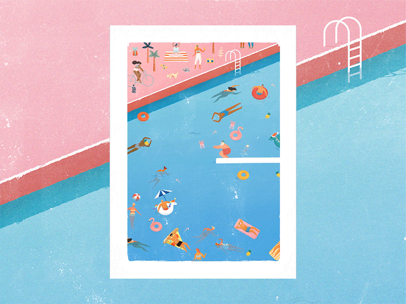Pool Party! an animated Xmas card for Digitas Liquorice animation christmas festive illustration summer swimming
