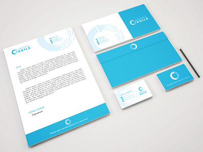 Organic Agile Stationary agile business card design envelope letterhead minimal organic stationary transformation