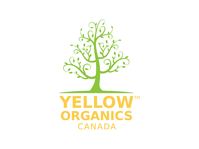 Yellow Organics Logo canada design logo organic tree yellow